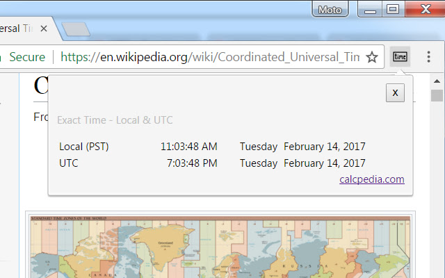 Exact Time Local  UTC  from Chrome web store to be run with OffiDocs Chromium online