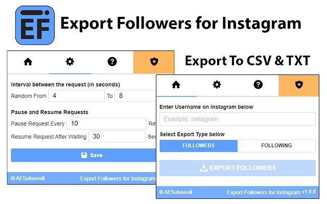 Export Followers for Instagram  from Chrome web store to be run with OffiDocs Chromium online