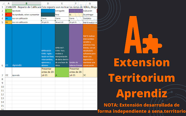 Extension Territorium AprendizSimple  from Chrome web store to be run with OffiDocs Chromium online