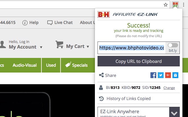 EZ Link BH Photo Affiliate Tools  from Chrome web store to be run with OffiDocs Chromium online