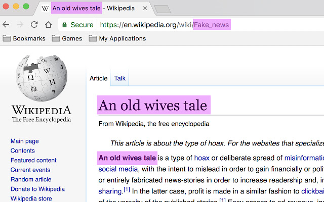 Fake News to An Old Wives Tale  from Chrome web store to be run with OffiDocs Chromium online