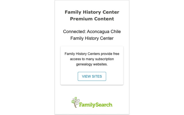 FamilySearch Center Premium Content  from Chrome web store to be run with OffiDocs Chromium online