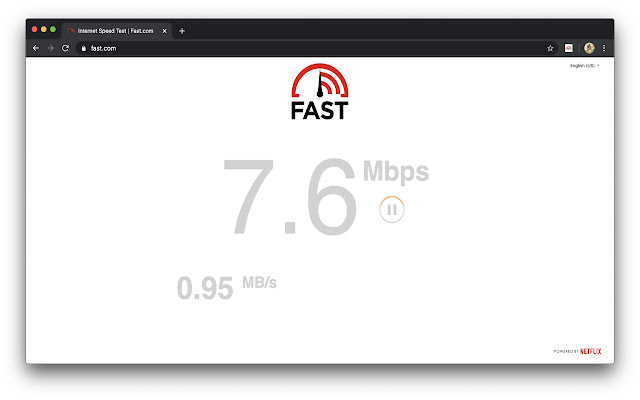 Fast.Com Display Network Speed in Bytes.  from Chrome web store to be run with OffiDocs Chromium online