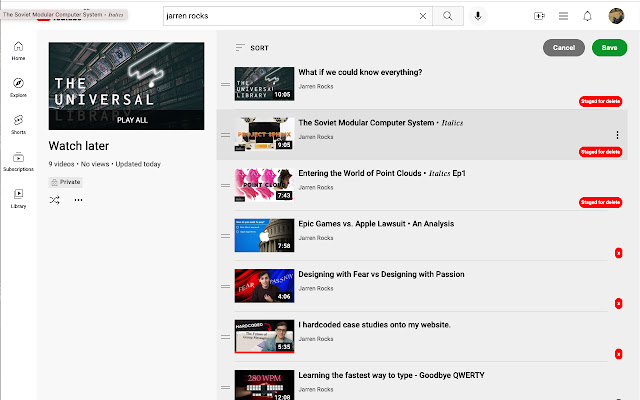 Fast YouTube Playlist Review  from Chrome web store to be run with OffiDocs Chromium online