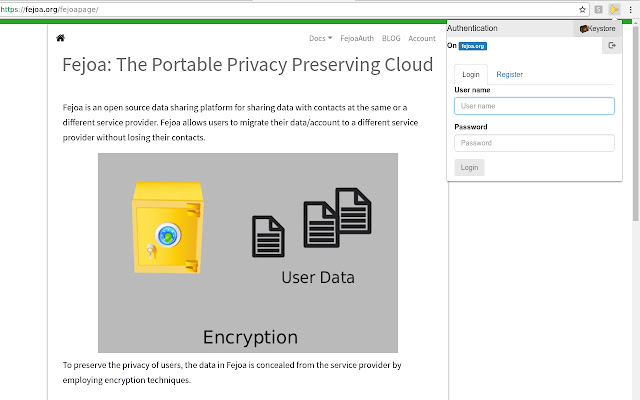 FejoaAuth  from Chrome web store to be run with OffiDocs Chromium online