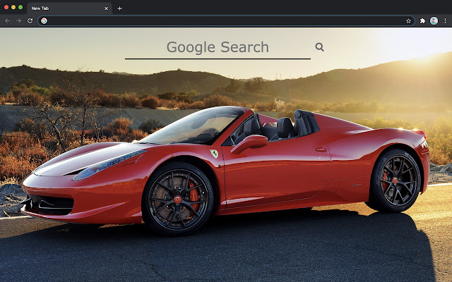 Ferrari New Tab  from Chrome web store to be run with OffiDocs Chromium online