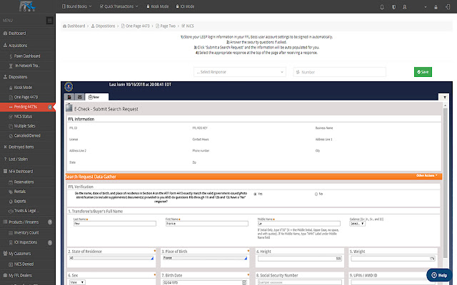 FFL Boss 2 Click Background Check  from Chrome web store to be run with OffiDocs Chromium online