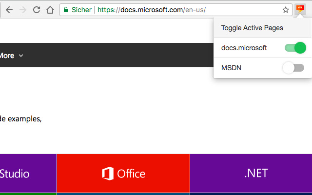 FFS MSDN in English  from Chrome web store to be run with OffiDocs Chromium online