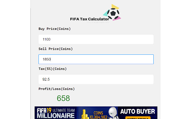 FIFA 19 Calculator  from Chrome web store to be run with OffiDocs Chromium online