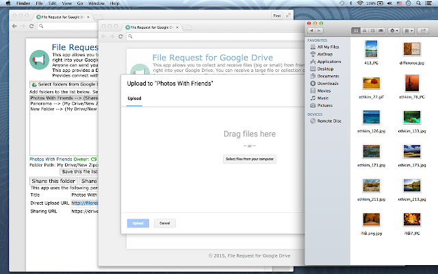 File Request for Google Drive  from Chrome web store to be run with OffiDocs Chromium online