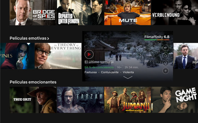 Filmaffinity on Netflix  from Chrome web store to be run with OffiDocs Chromium online