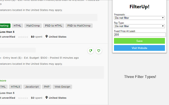 FilterUp  from Chrome web store to be run with OffiDocs Chromium online