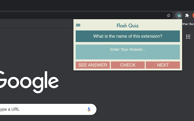 Flash Quiz  from Chrome web store to be run with OffiDocs Chromium online