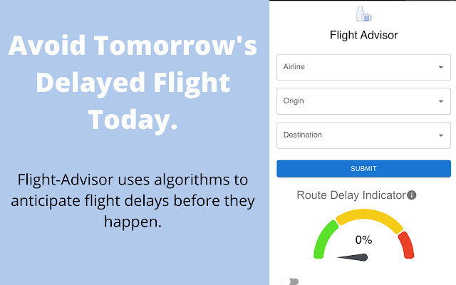 Flight AdvisorRoute Delay Calculator  from Chrome web store to be run with OffiDocs Chromium online