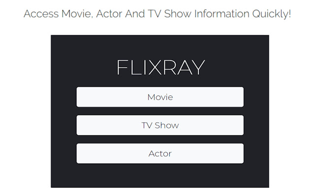 Flixray: Movie, TV Show And Actor Lookup  from Chrome web store to be run with OffiDocs Chromium online