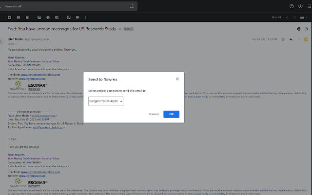 flowres Mail to Messages  from Chrome web store to be run with OffiDocs Chromium online