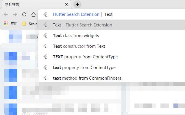 Flutter Search Extension  from Chrome web store to be run with OffiDocs Chromium online