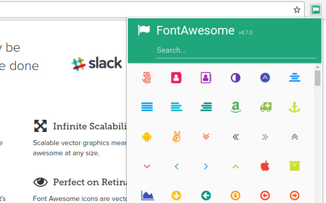 FontAwesome Picker  from Chrome web store to be run with OffiDocs Chromium online