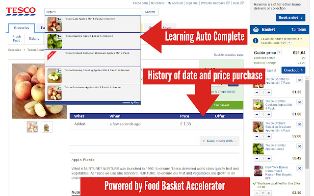 Food Basket Accelerator  from Chrome web store to be run with OffiDocs Chromium online