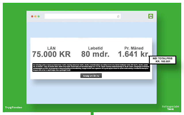 Forbrugerrådet Tænk Låneluppen  from Chrome web store to be run with OffiDocs Chromium online