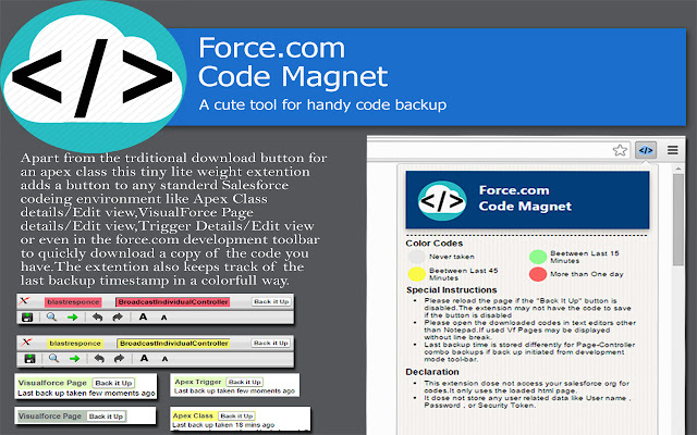 Force.com Code Magnet  from Chrome web store to be run with OffiDocs Chromium online