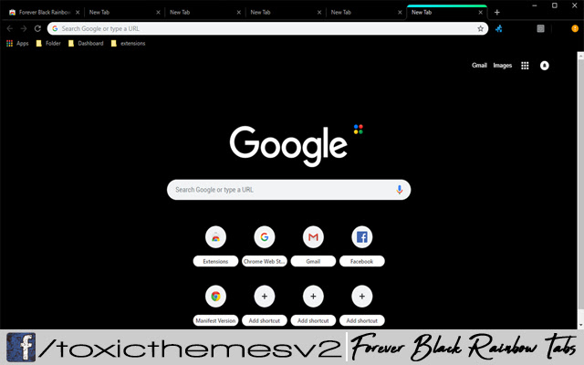 Forever Black Rainbow Tabs  from Chrome web store to be run with OffiDocs Chromium online