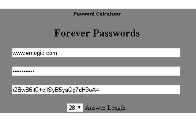 Forever Passwords by Emogic  from Chrome web store to be run with OffiDocs Chromium online