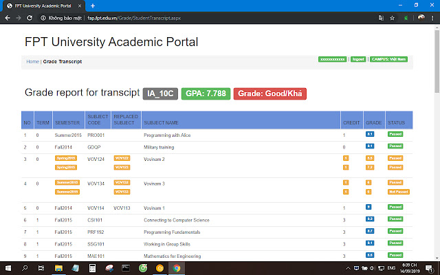 FPT University Mark Manager  from Chrome web store to be run with OffiDocs Chromium online