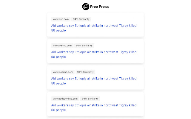 Free Press  from Chrome web store to be run with OffiDocs Chromium online