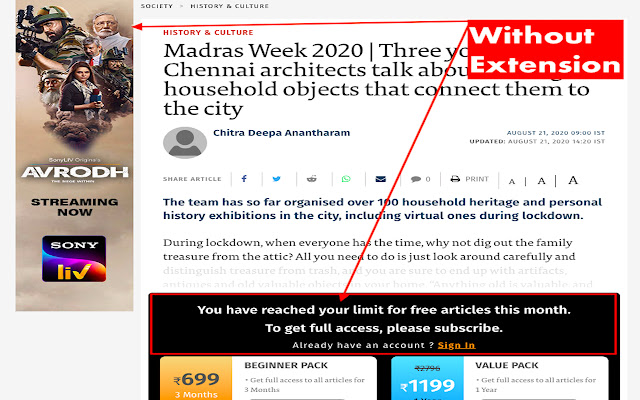 Free TheHindu  from Chrome web store to be run with OffiDocs Chromium online