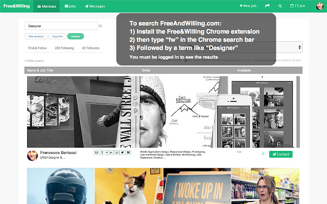 FreeWilling Search  from Chrome web store to be run with OffiDocs Chromium online