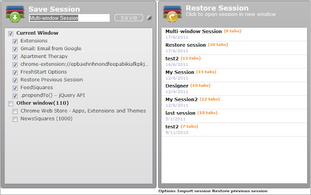FreshStart Cross Browser Session Manager из интернет-магазина Chrome будет работать с OffiDocs Chromium онлайн