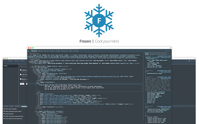 Frozen. Тема Chrome Devtools із веб-магазину Chrome, яку можна запускати за допомогою OffiDocs Chromium онлайн