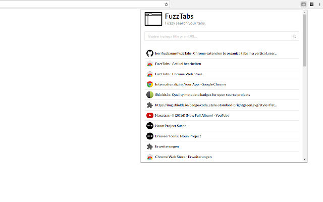 FuzzTabs  from Chrome web store to be run with OffiDocs Chromium online
