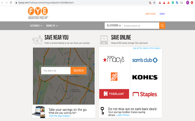 FYE SavingsKey  from Chrome web store to be run with OffiDocs Chromium online