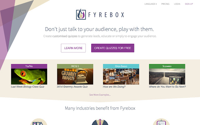 Fyrebox Make your own Interactive Quiz  from Chrome web store to be run with OffiDocs Chromium online