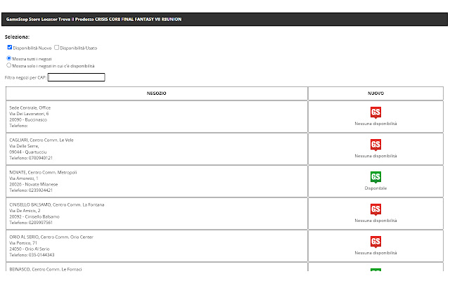 Gamestop Store Locator NoMap  from Chrome web store to be run with OffiDocs Chromium online