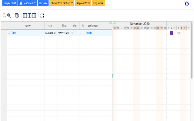 Gantt Chart Generator  from Chrome web store to be run with OffiDocs Chromium online