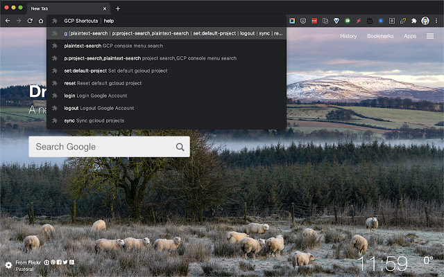 GCP Shortcuts  from Chrome web store to be run with OffiDocs Chromium online