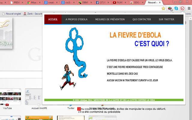 Extensia GDG Abidjan Prevention Ebola din magazinul web Chrome va fi rulată cu OffiDocs Chromium online