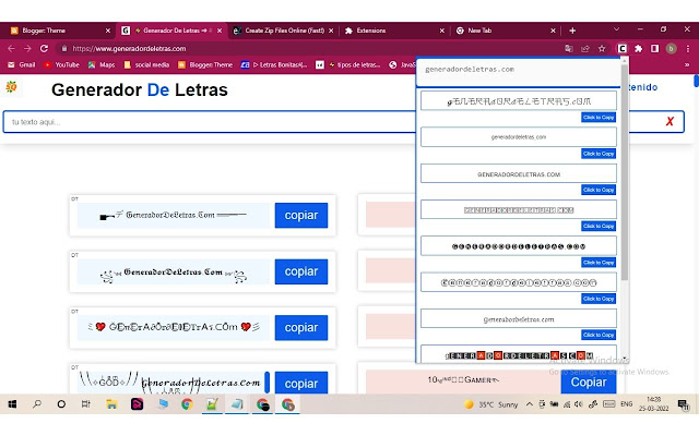 Generador De Letras  from Chrome web store to be run with OffiDocs Chromium online