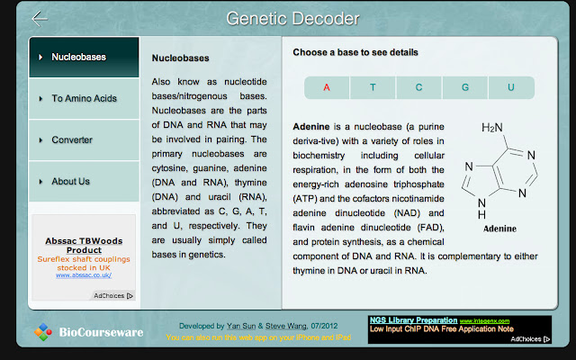 Genetic Decoder  from Chrome web store to be run with OffiDocs Chromium online