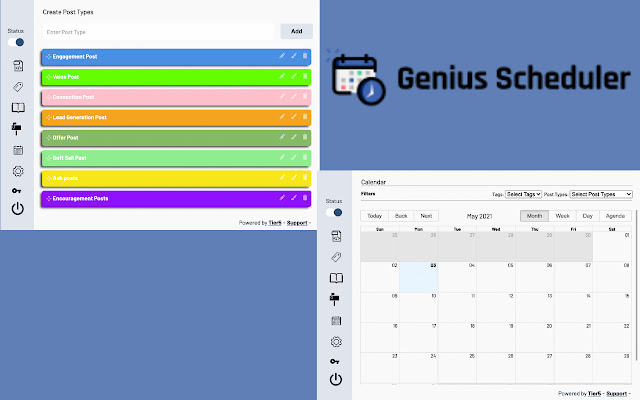 Genius Scheduler  from Chrome web store to be run with OffiDocs Chromium online