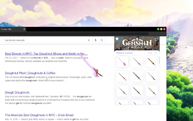 Genshin Impact Cursor  from Chrome web store to be run with OffiDocs Chromium online