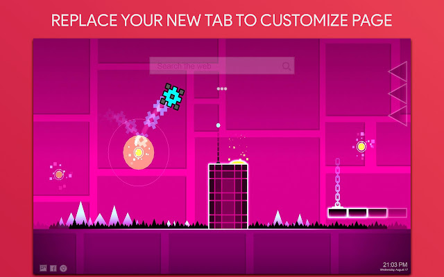 Geometry Dash Wallpaper HD Custom New Tab  from Chrome web store to be run with OffiDocs Chromium online
