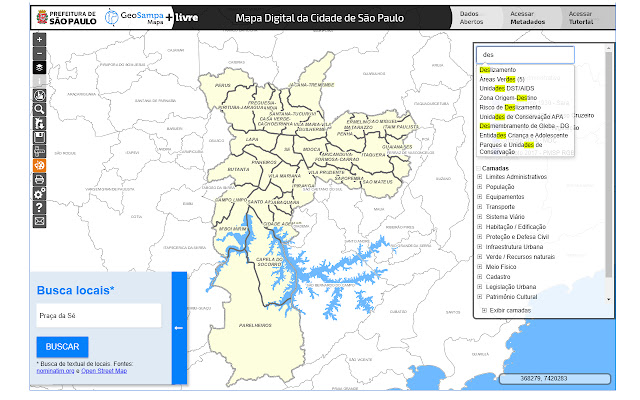 GeoSampa+Livre  from Chrome web store to be run with OffiDocs Chromium online