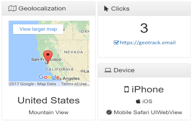 Geotrack Email Tracking with Geolocation  from Chrome web store to be run with OffiDocs Chromium online