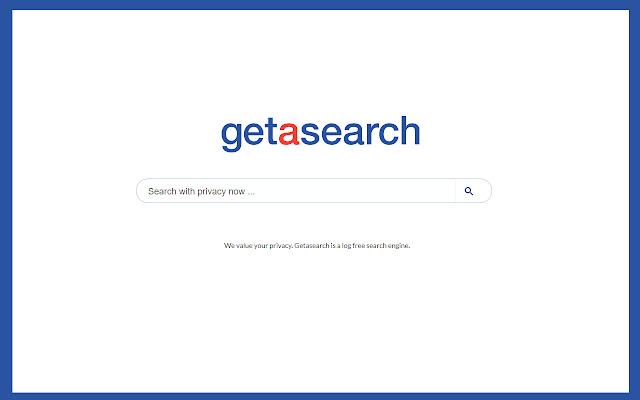 Getasearch — Search Engine with no logs.  from Chrome web store to be run with OffiDocs Chromium online