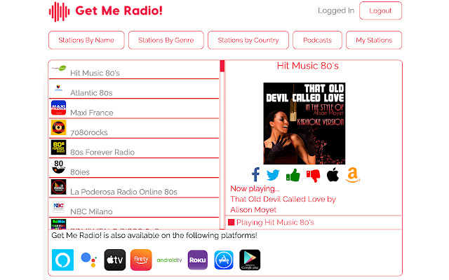 Get Me Radio!  from Chrome web store to be run with OffiDocs Chromium online