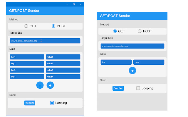 GET/POST Sender  from Chrome web store to be run with OffiDocs Chromium online